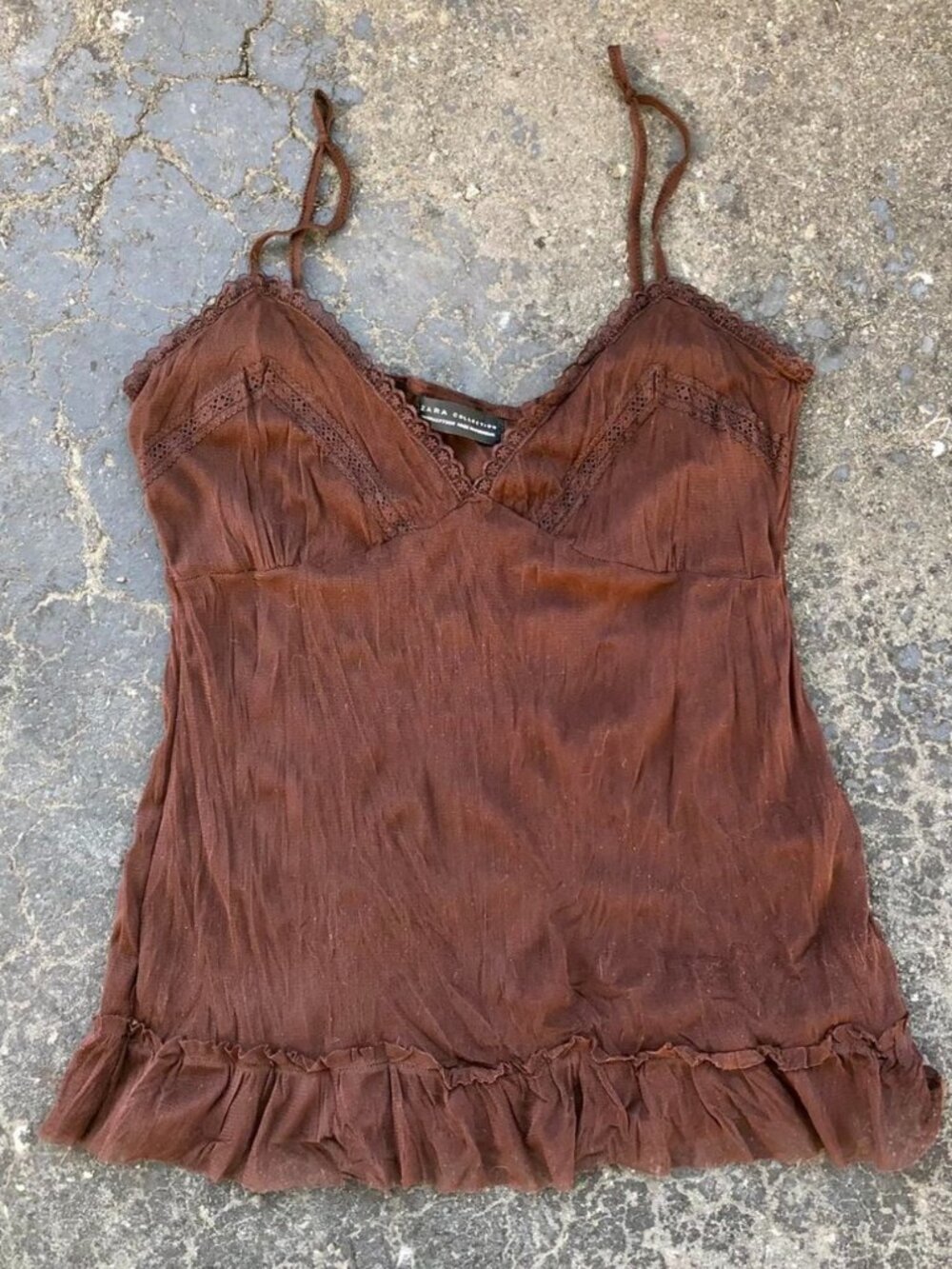 Zara Collection Lace Trim Tank Top